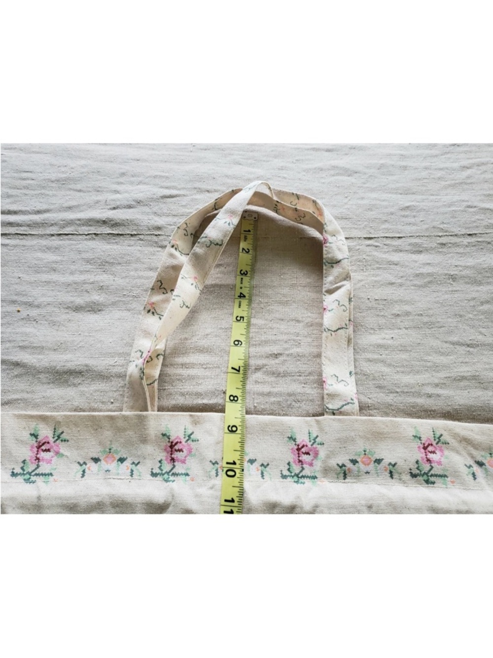 Sezane x Sea NY Floral Natural Cotton Canvas Drawstring Tote Bag - Picture 7 of 7